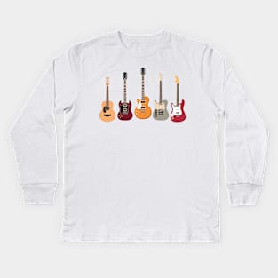 Left-Handed Guitars: Celebrating the Melodies of Southpaw Musicians Kids Long Sleeve T-Shirt